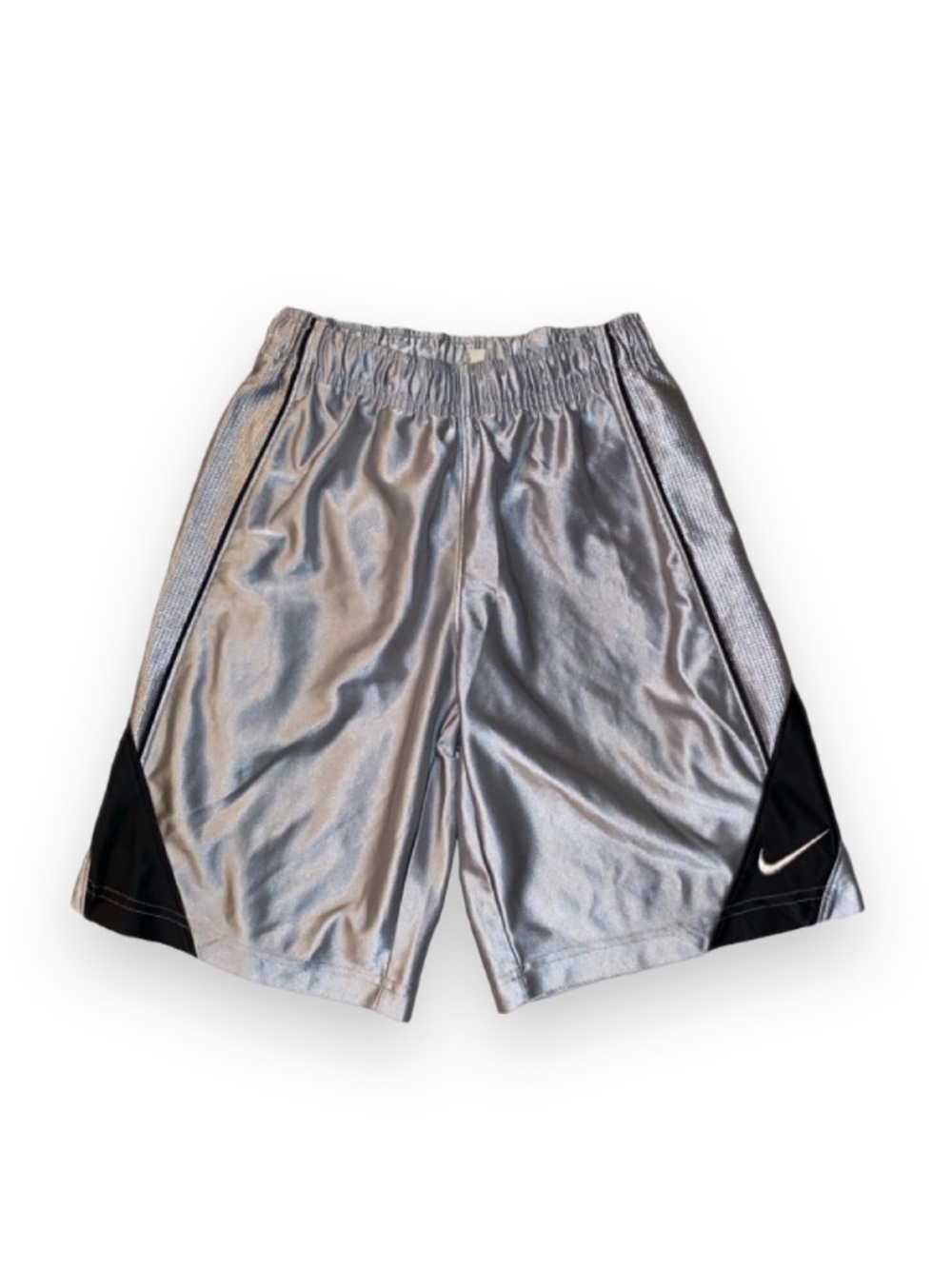 Nike Men’s Silver Athletic Shorts with Black Panels